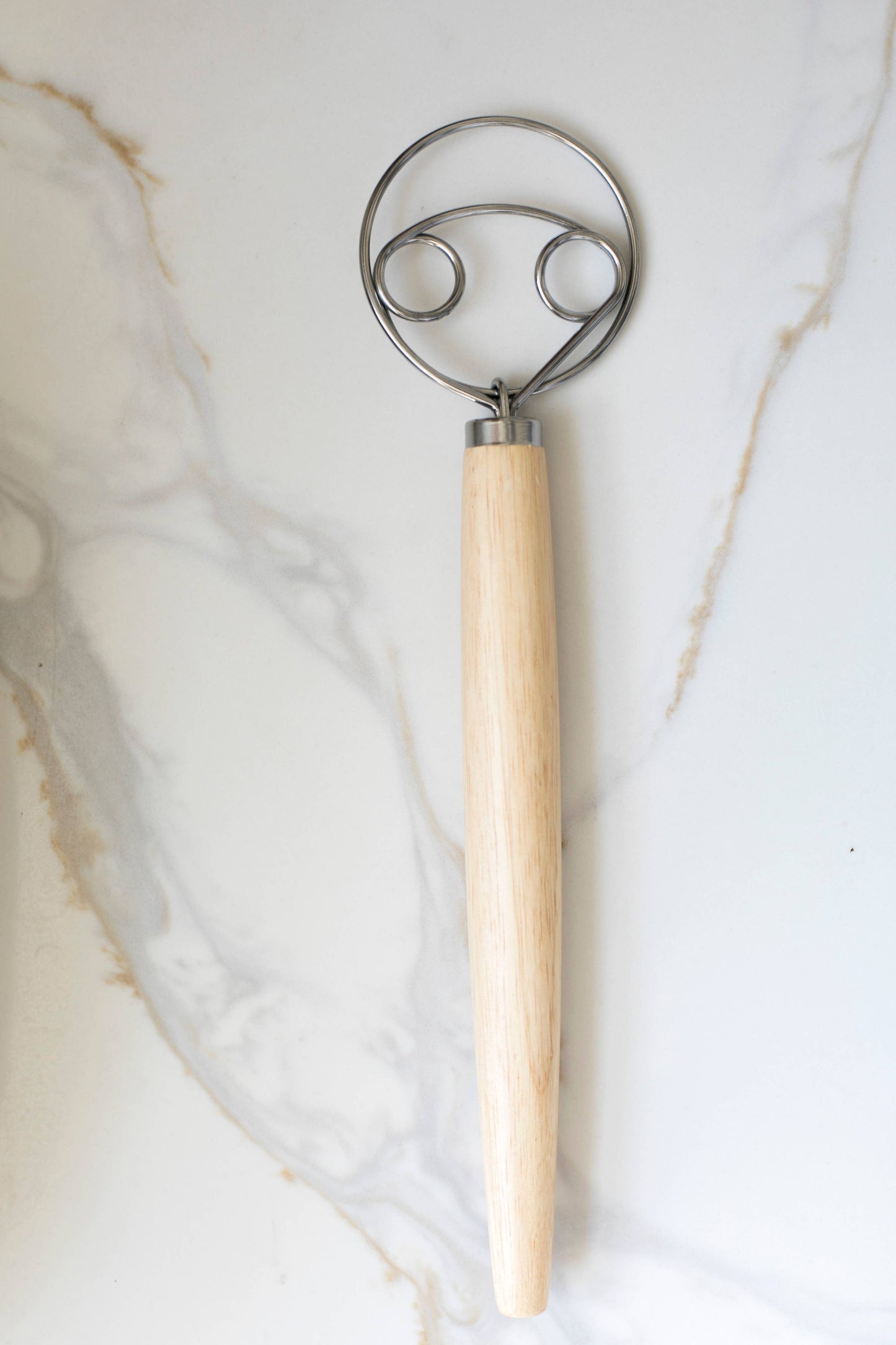 Dough Whisk Wooden Handle