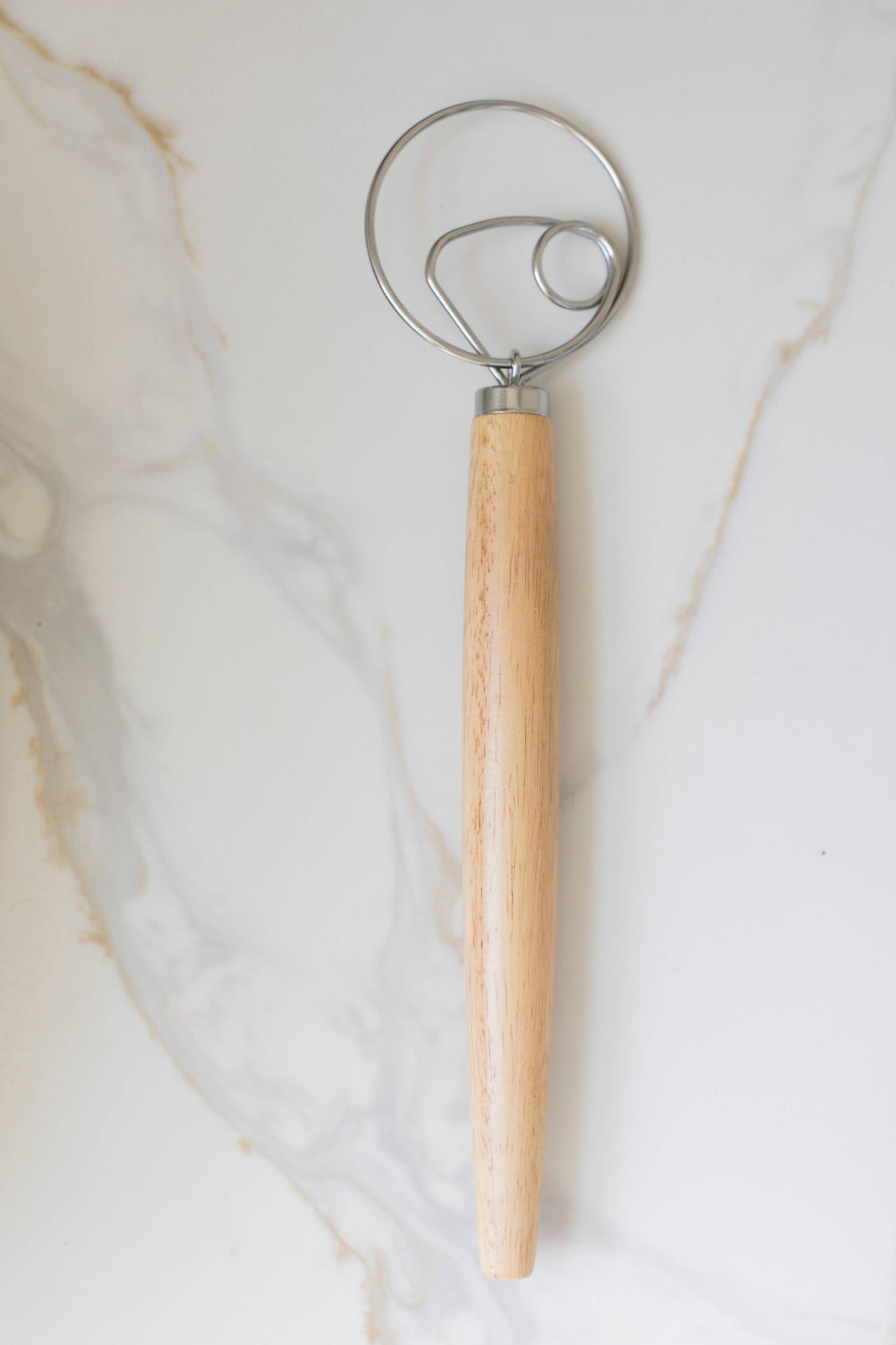 Dough Whisk Wooden Handle