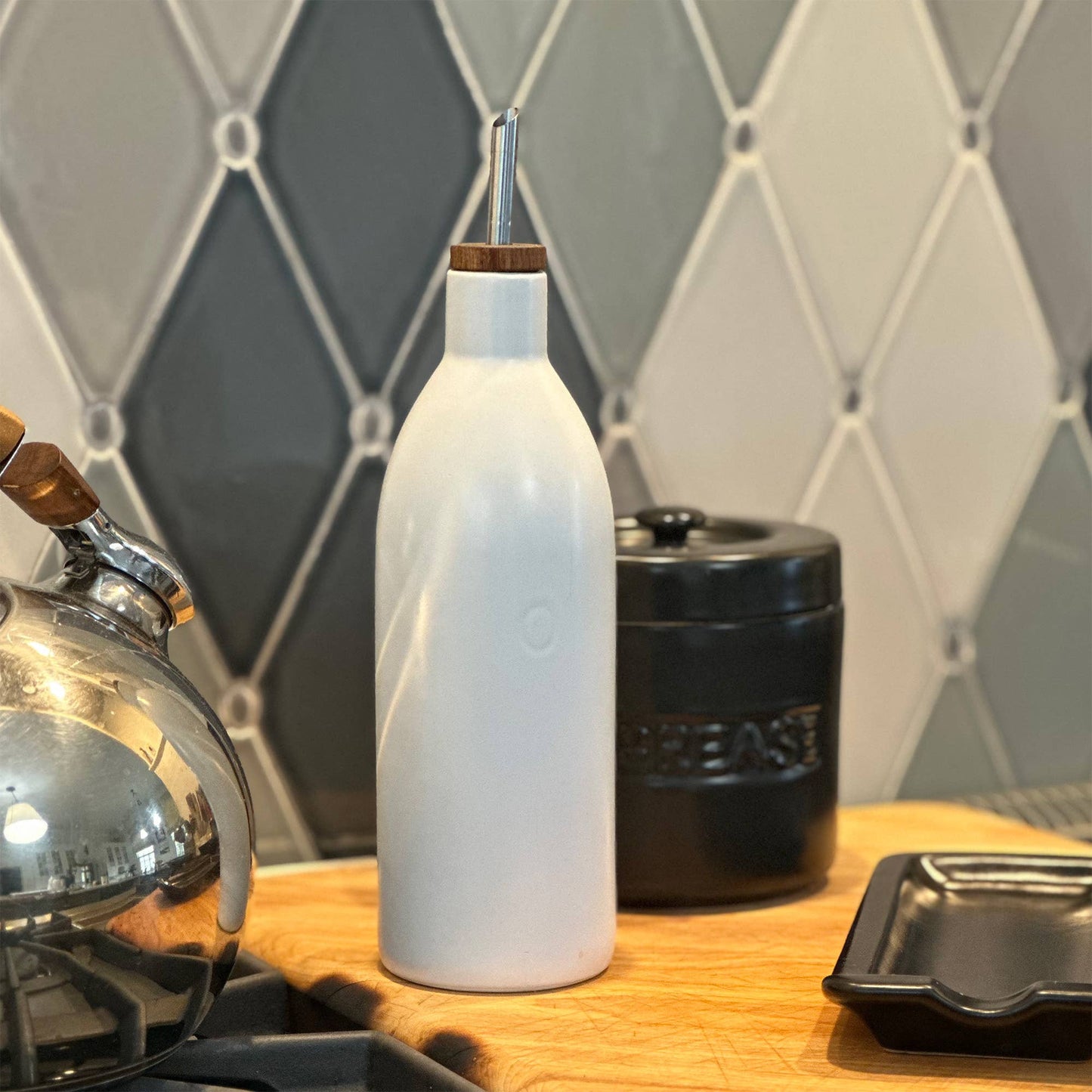 White Ceramic Oil Bottle