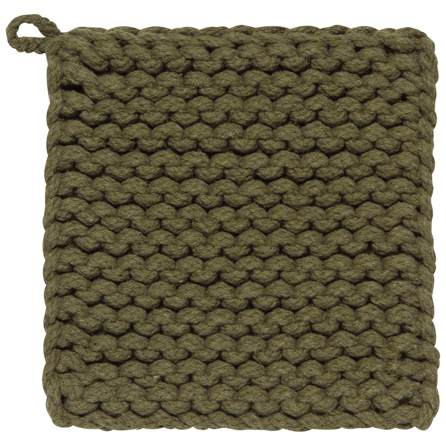 Knit Potholder - Olive