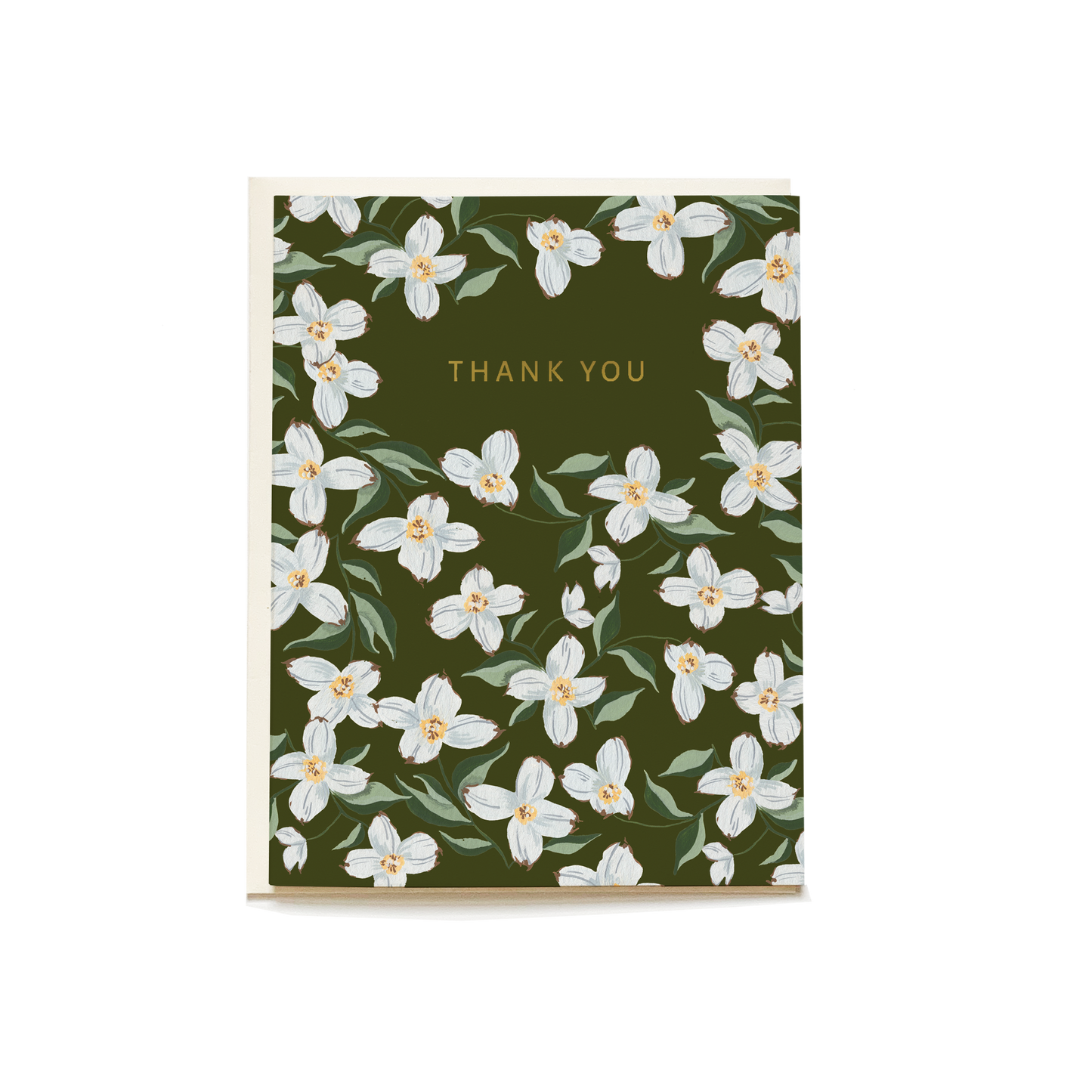 Blue Dogwood Thank You Greeting Card - Set of 8