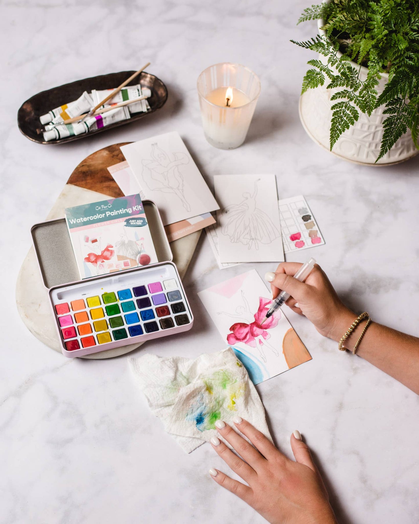 Watercolor Painting Kit - Zinnia Garden