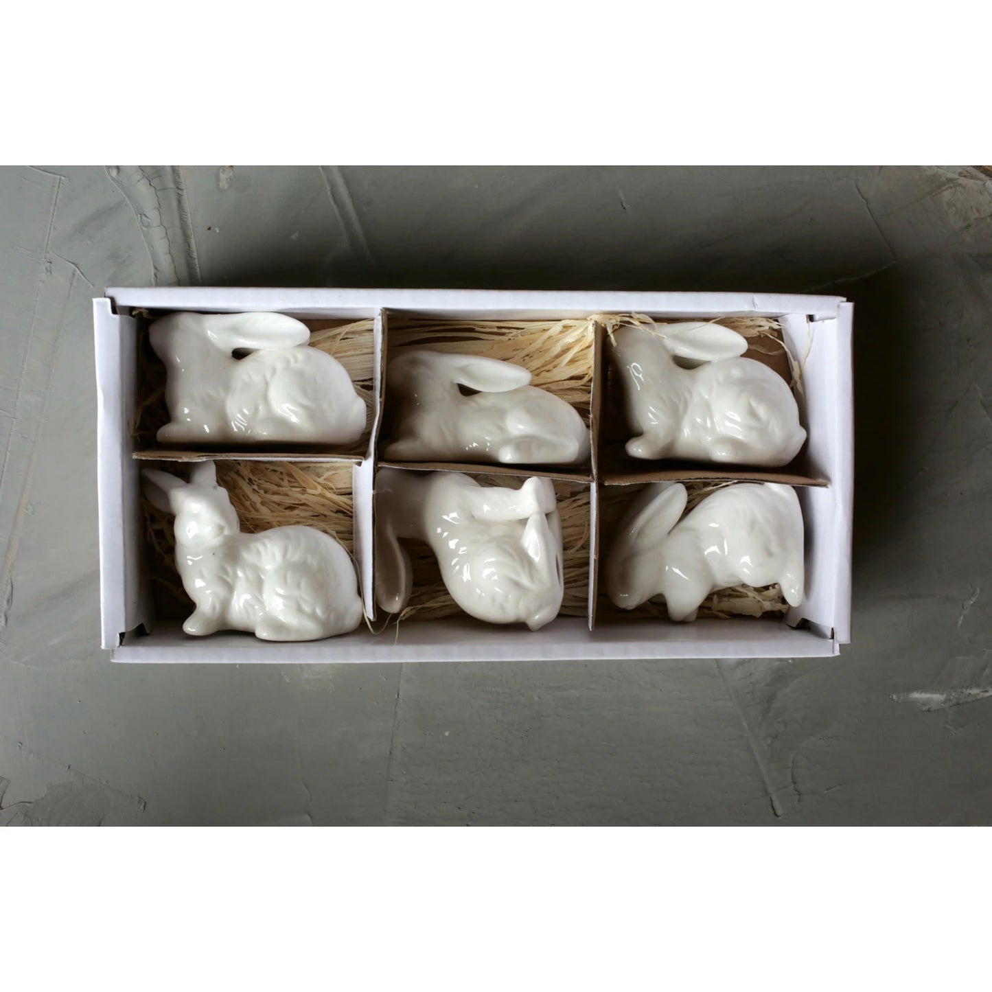 Ceramic Bunnies, Boxed Set of 6