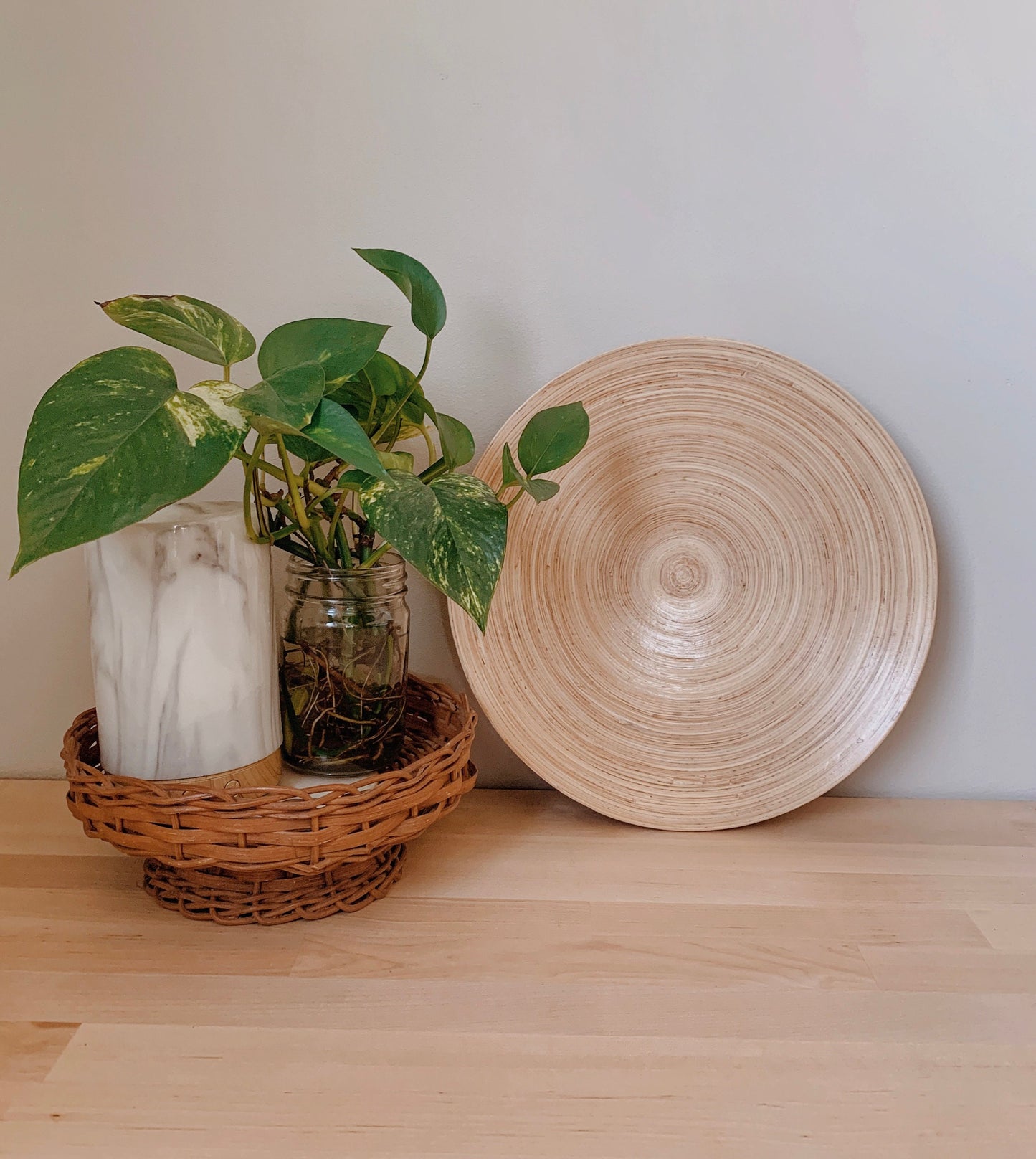 Retro Round Wooden Pedestal Dish | Boho Home Decor | Fruit Bowl | Catch All Bowl | Mid Century Modern Decor | MCM Bowl | Boho Home Accent