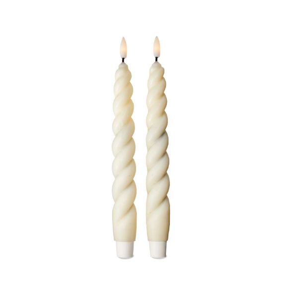 Spiral LED Taper Candles - S/2