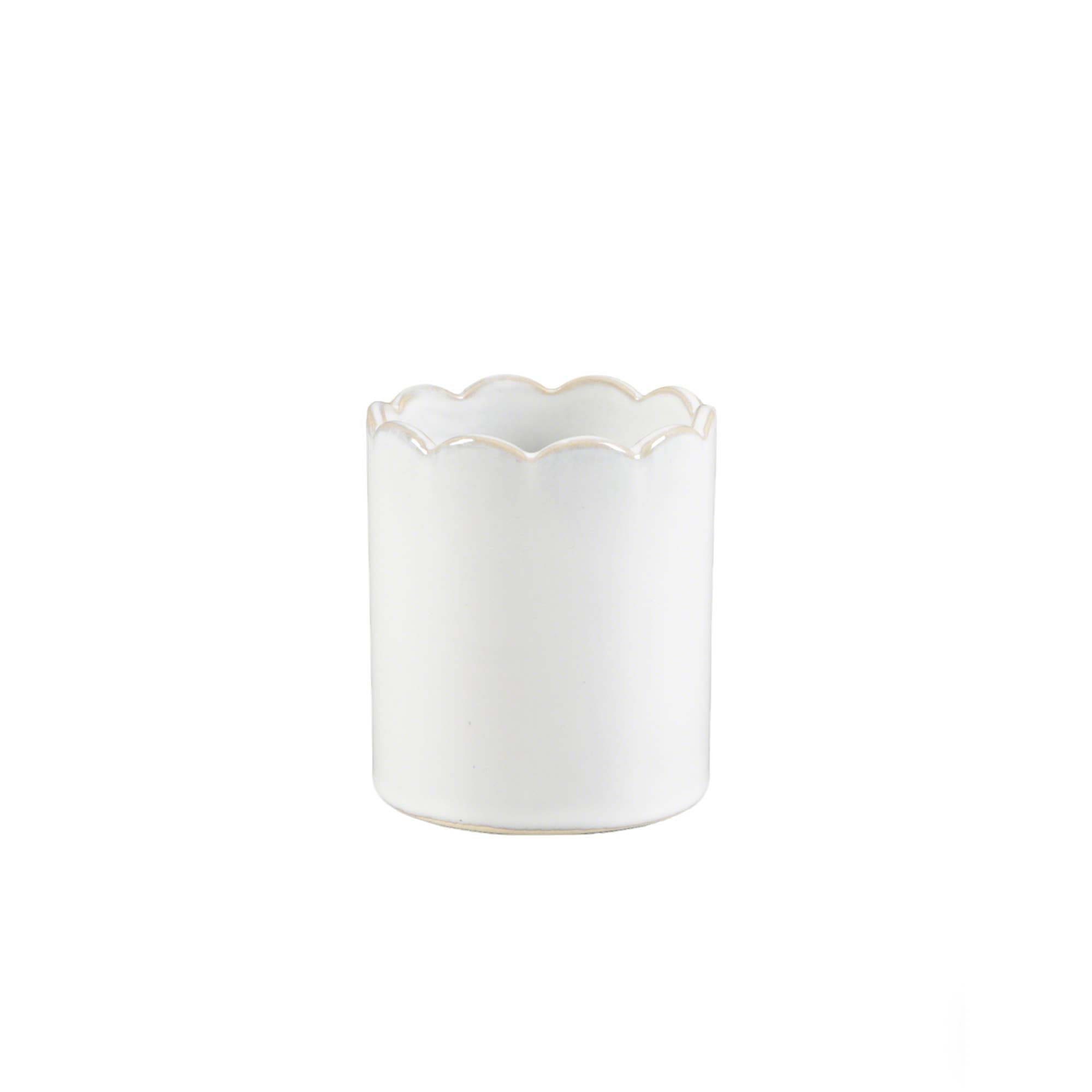 4"H Ceramic Scalloped Edge Pencil Holder