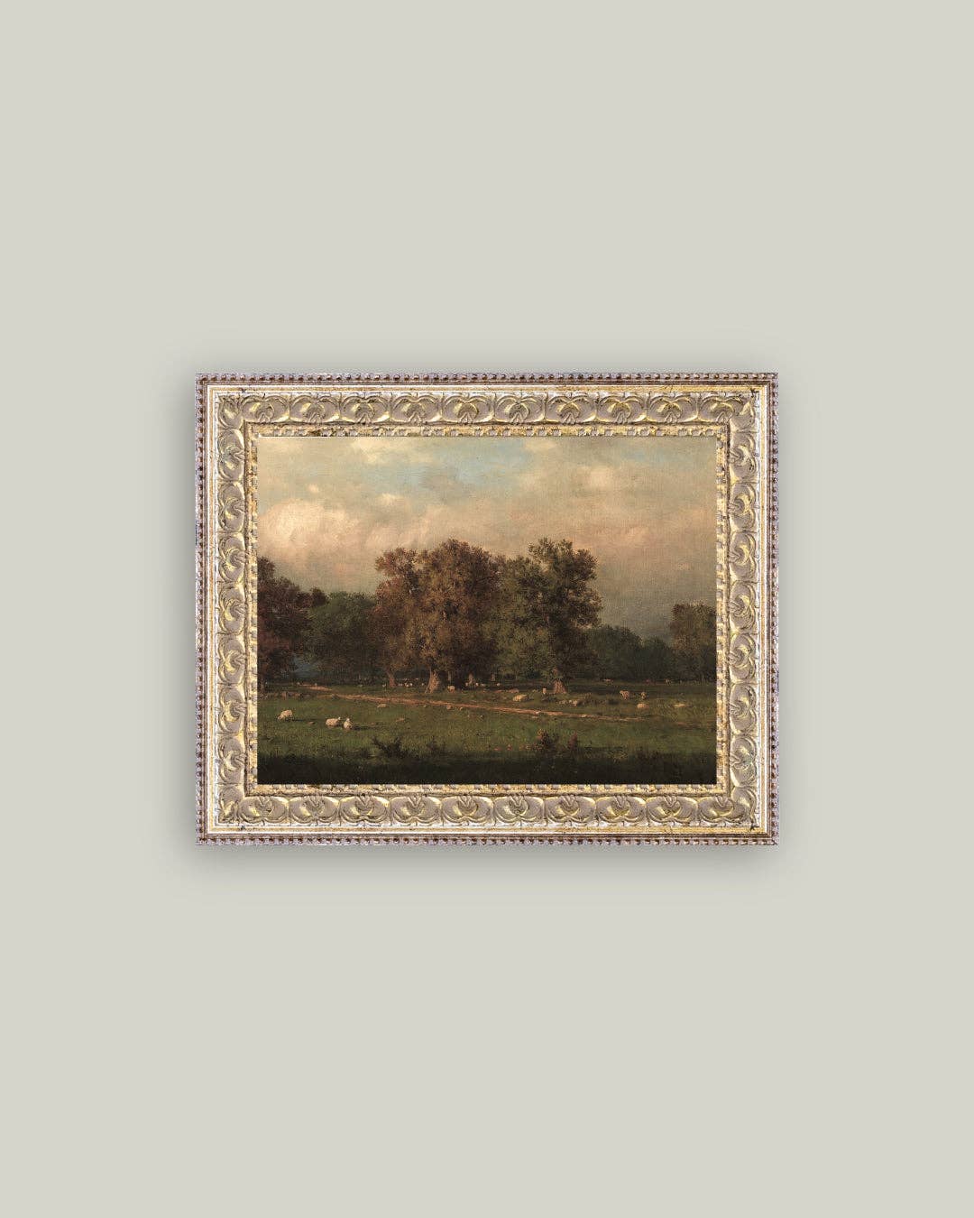 Sheep Farm Framed Antique Art Print