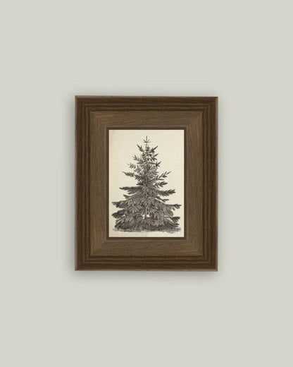 Vintage Pine Tree Framed Antique Art