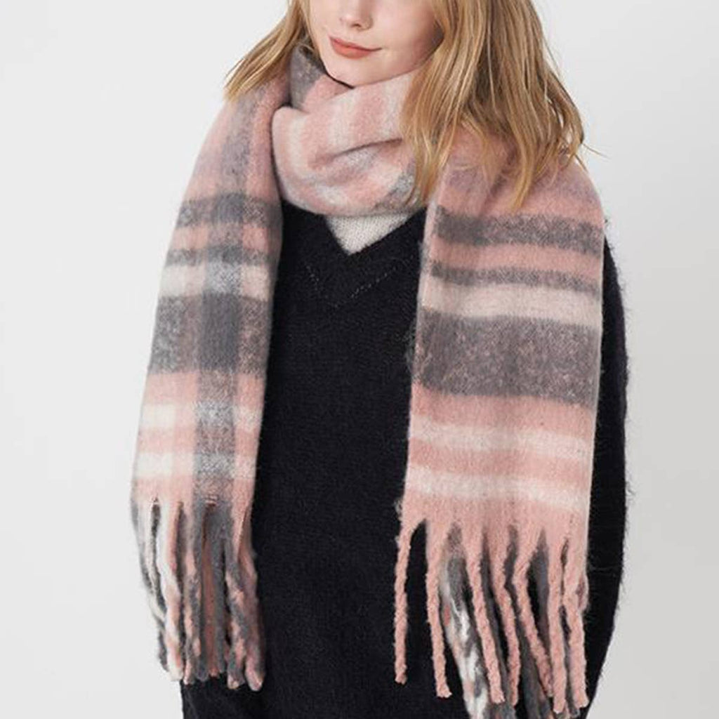 Plaid Tassel Scarf