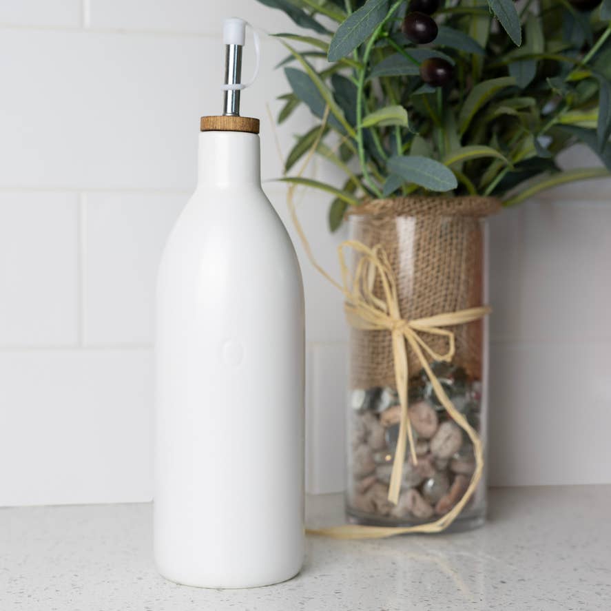 White Ceramic Oil Bottle