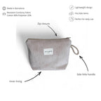 Corduroy Large Makeup Bag – Taupe (Tofe)