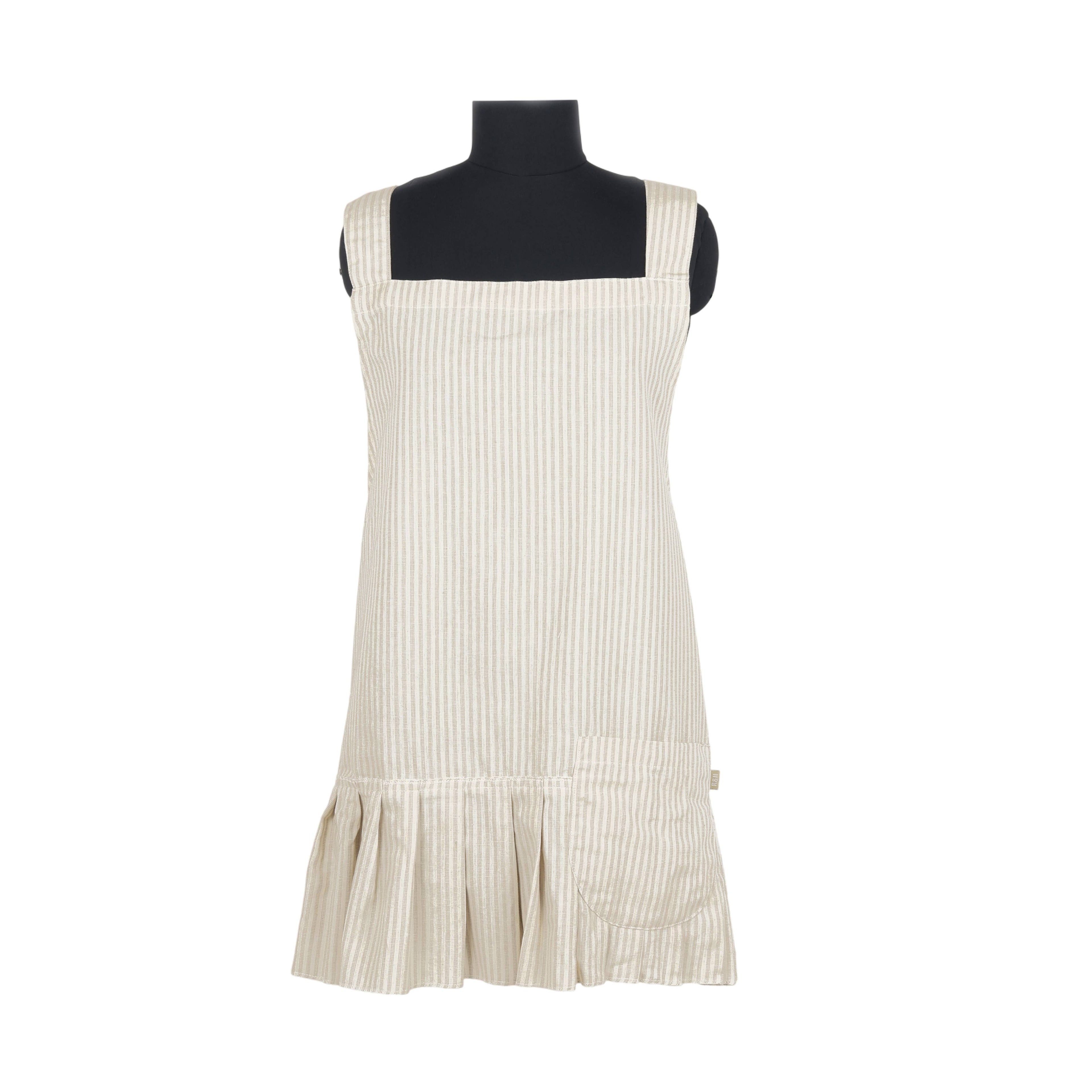 Manor Stripe Pinafore Apron - Taupe