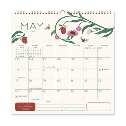 2026 Seedlings Garden Party 12 Month Classic Grid Calendar