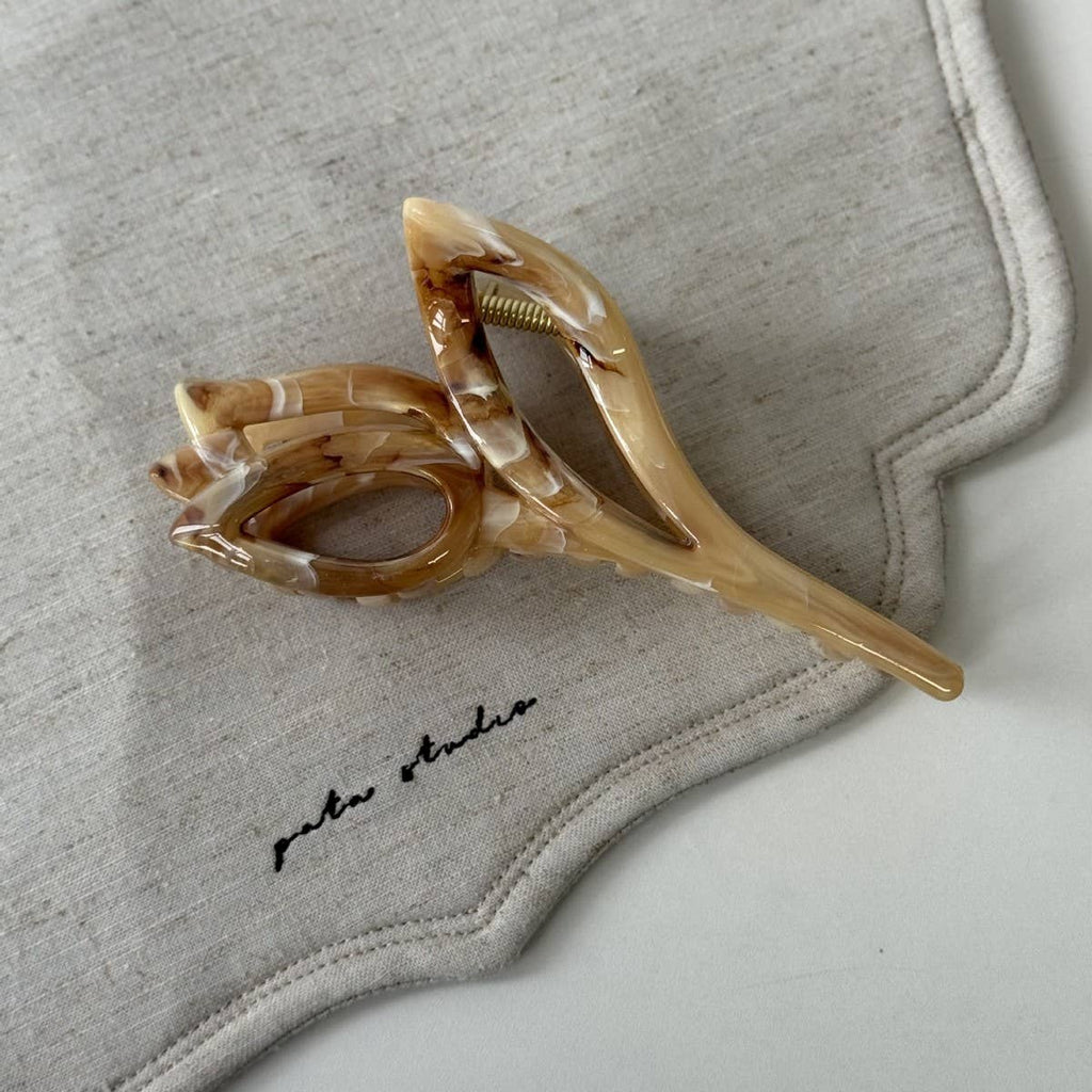 Brown Marble Claw Clip