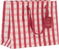 HANDMADE MEDIUM GIFTBAG  PINK XMAS GINGHAM PAPER MIRCHI