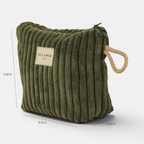 Corduroy Small Makeup Bag – Olive Green (Musgo)