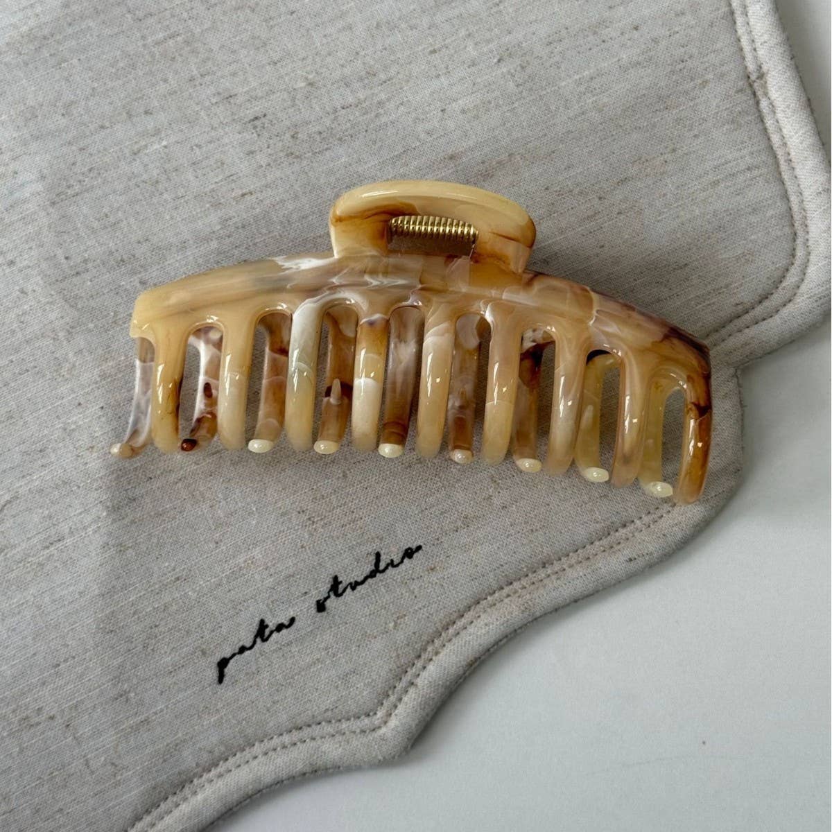 Brown Marble Claw Clip