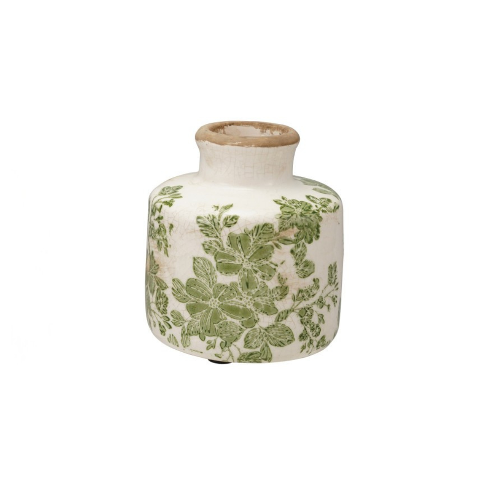 Stoneware Botanical Vase