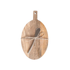 Mango Wood Cutting Board & Canapé Knife Set