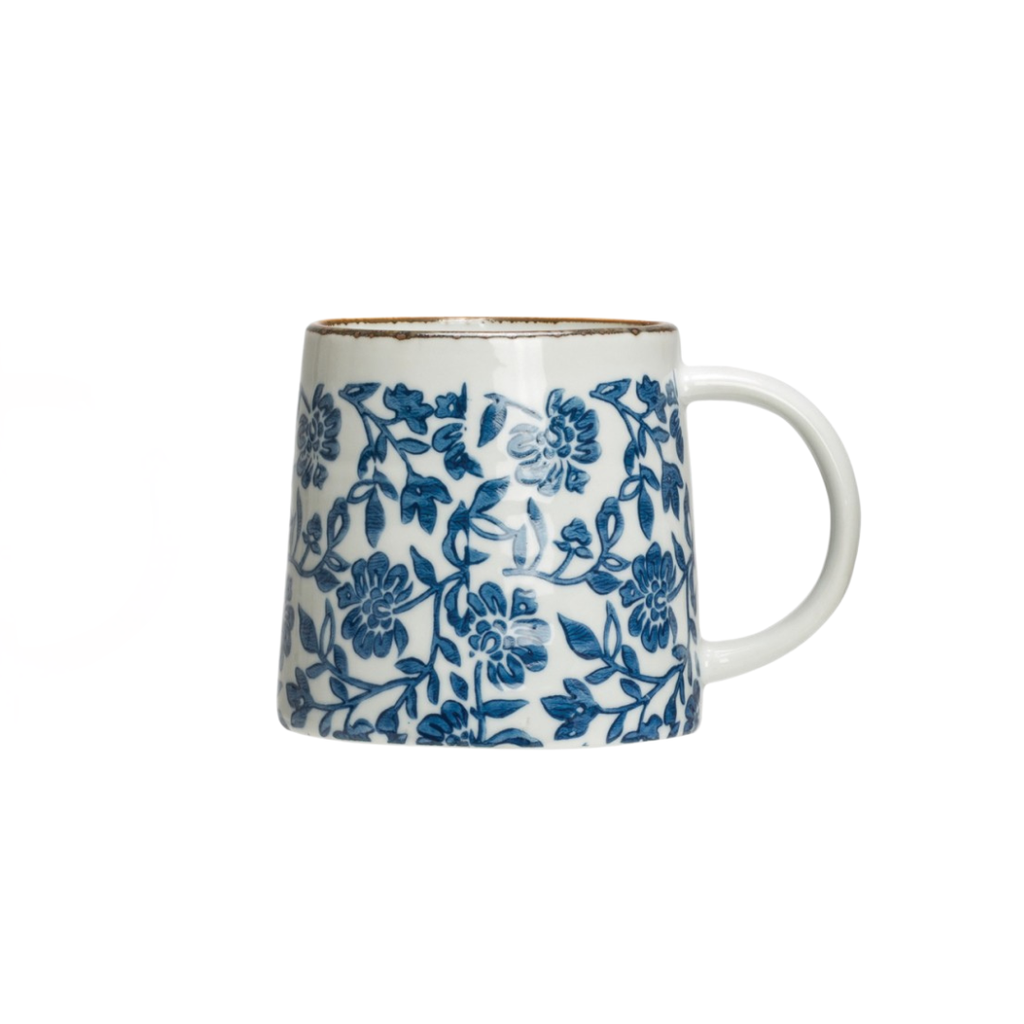 Blue & White Stoneware Mug