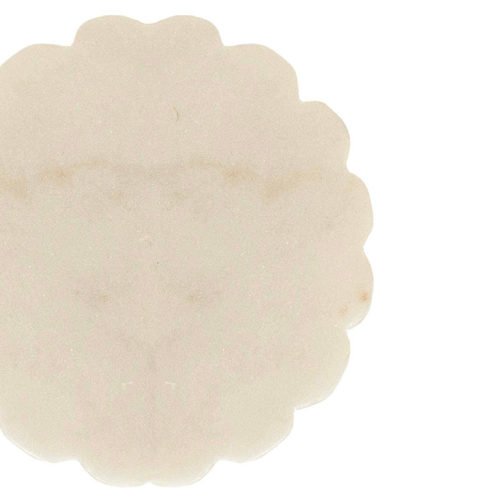 Emery Scallop Edge Set 4 Coaster Set Marble Jute Tie