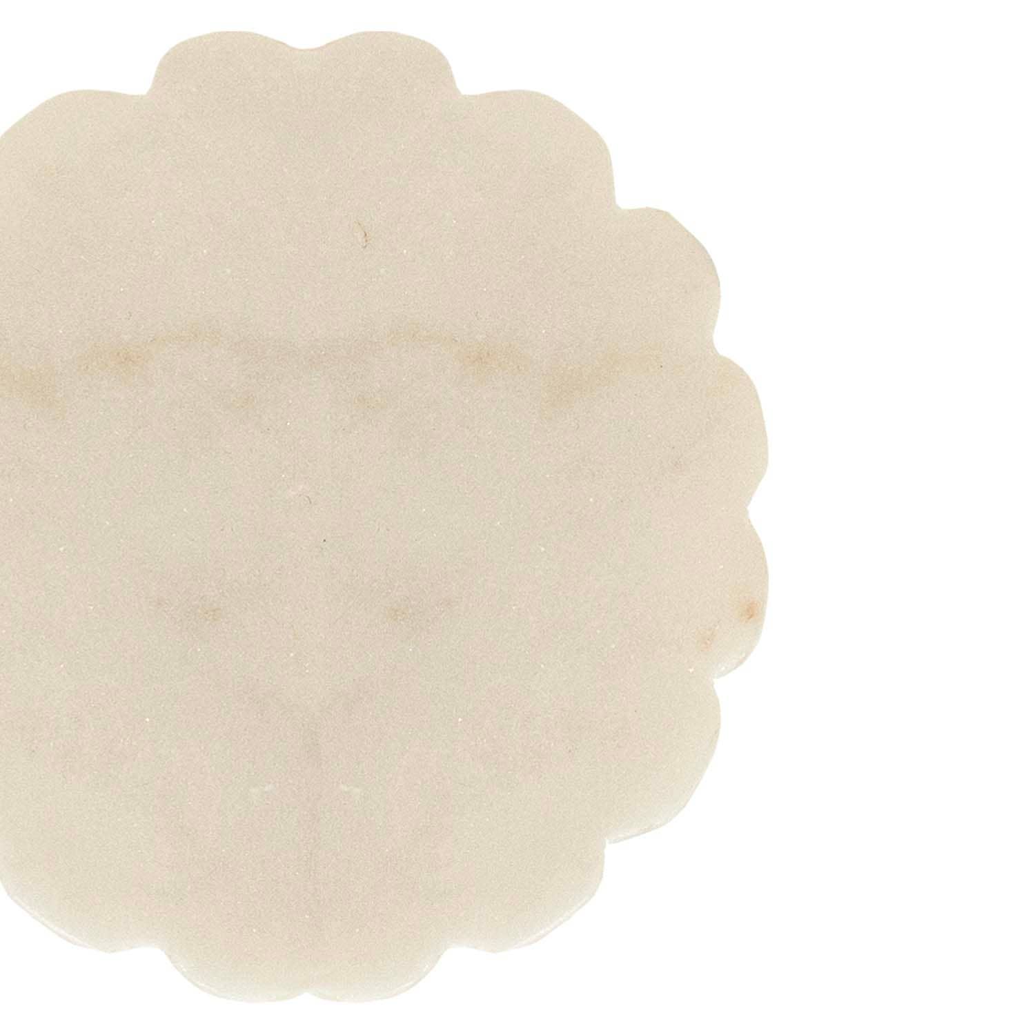 Emery Scallop Edge Set 4 Coaster Set Marble Jute Tie
