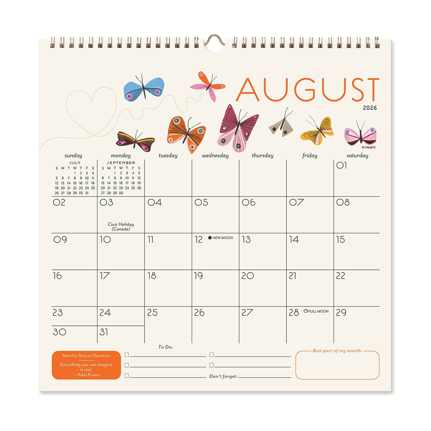 2026 Seedlings Garden Party 12 Month Classic Grid Calendar