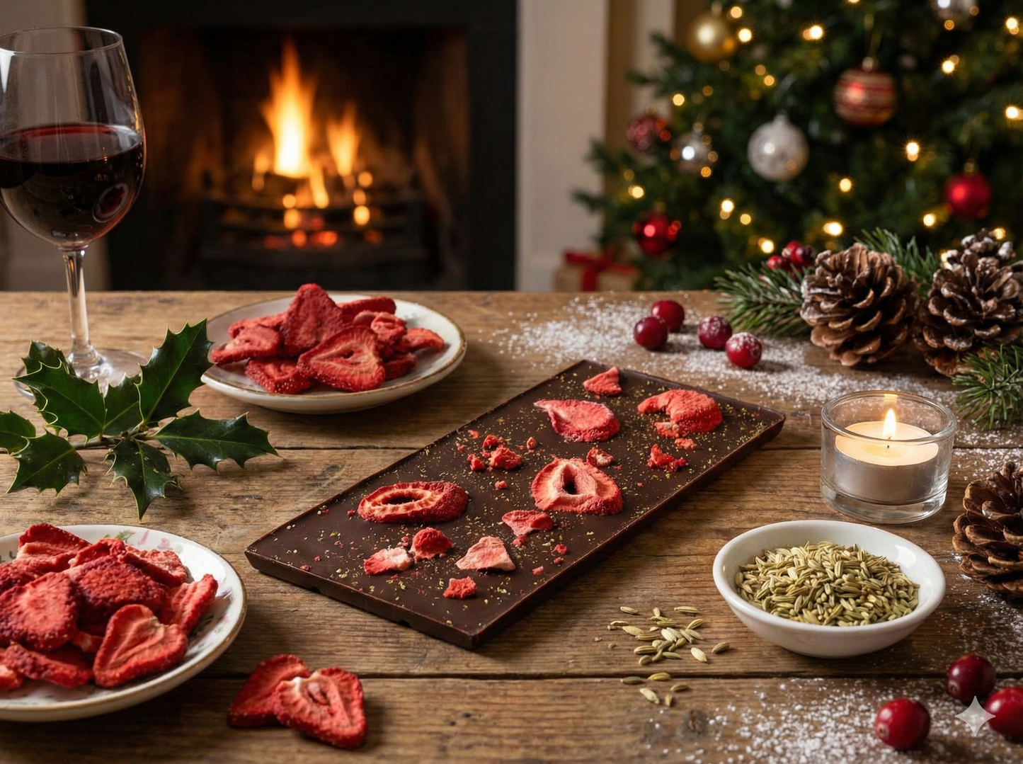 71% Organic Chocolate Bar w/ Fennel Pollen & Strawberries