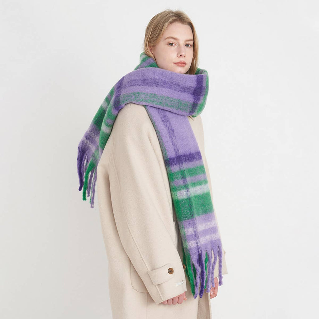 Plaid Tassel Scarf