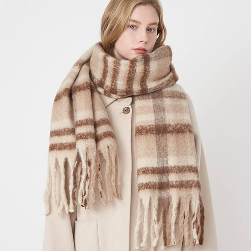 Plaid Tassel Scarf