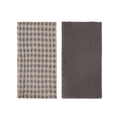 Waffle Tea Towel Set/2 - Charcoal