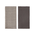 Waffle Tea Towel Set/2 - Charcoal
