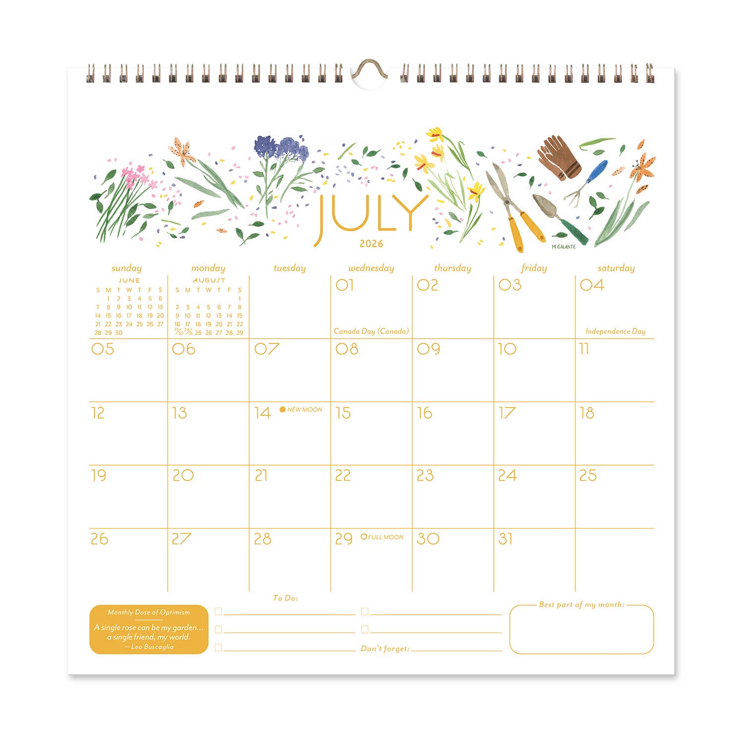 2026 Seedlings Garden Party 12 Month Classic Grid Calendar
