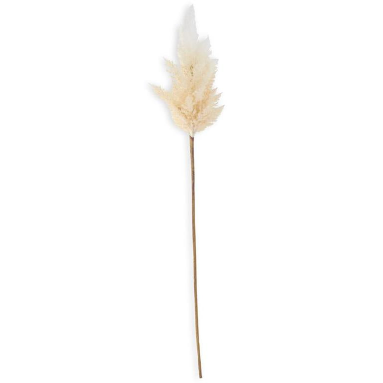 35" Flocked Pampas Stem - Cream