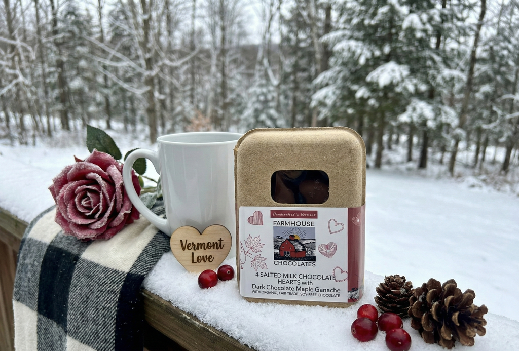 Sparkling Valentine’s Heart Shaped Truffles – 4-Piece - Milk