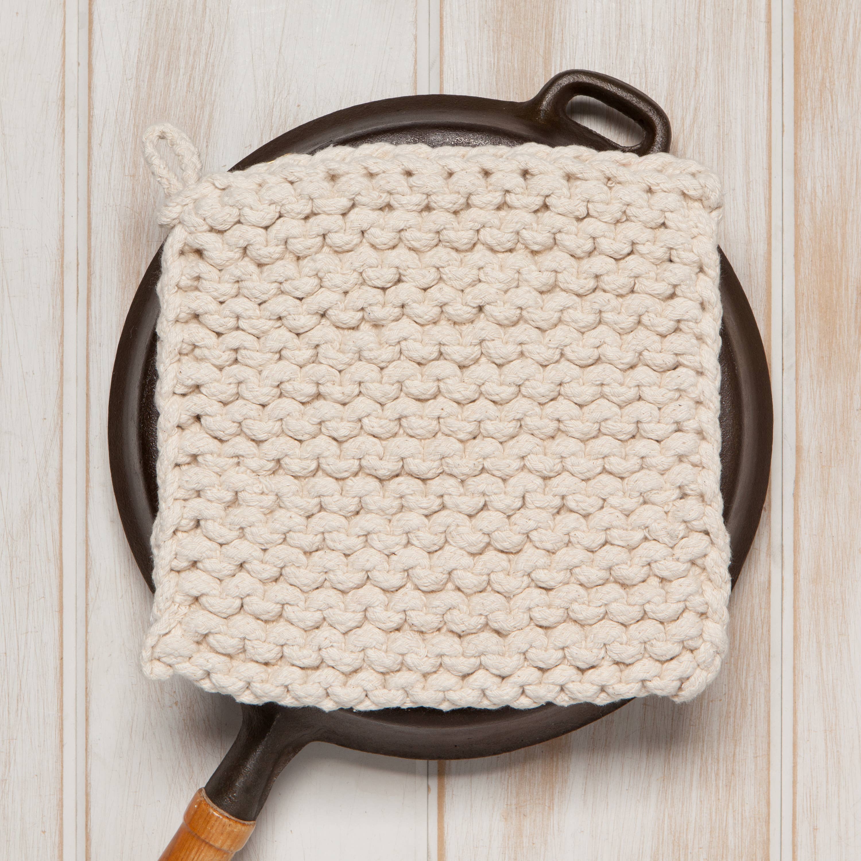 Knit Potholder - Natural