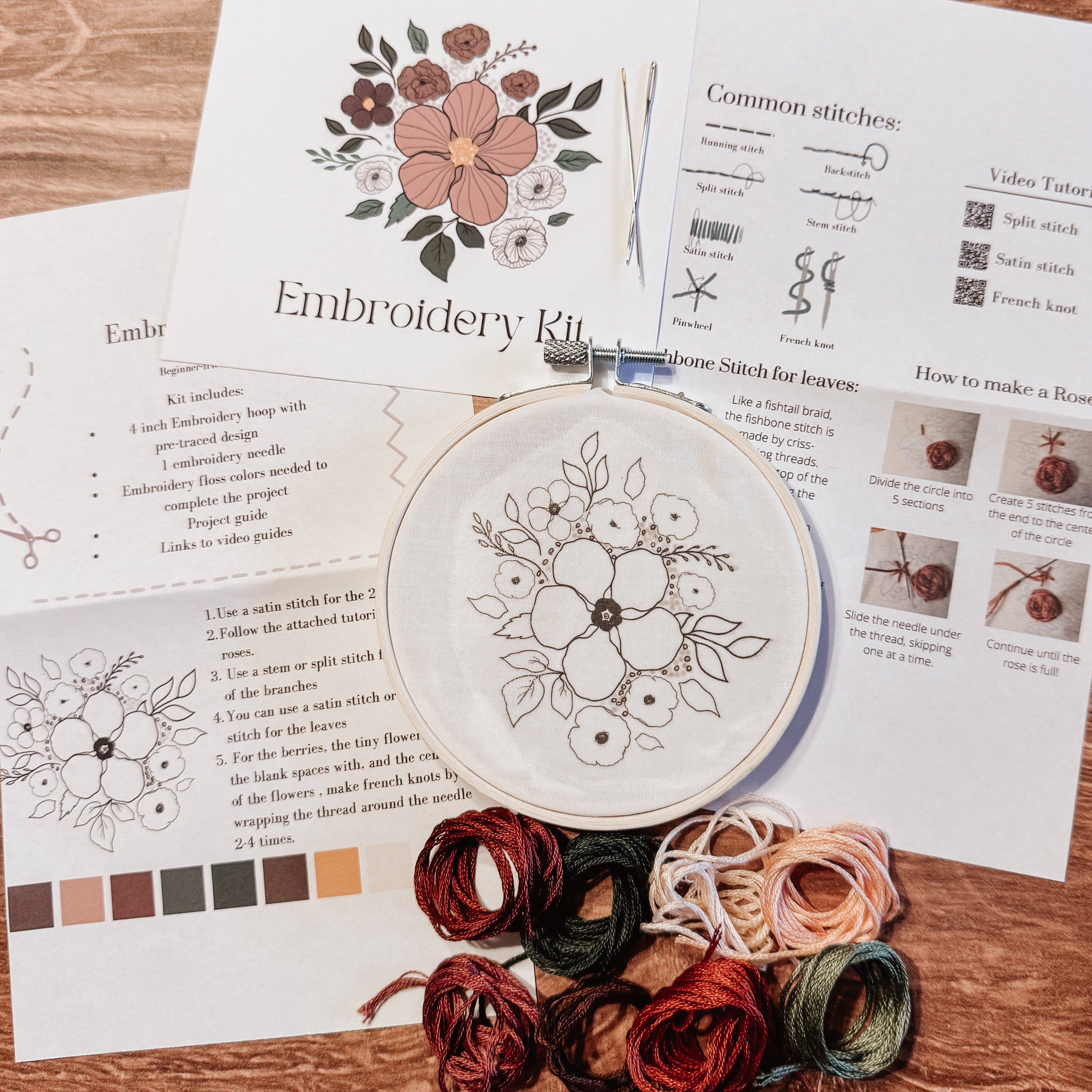 Floral Embroidery Kit