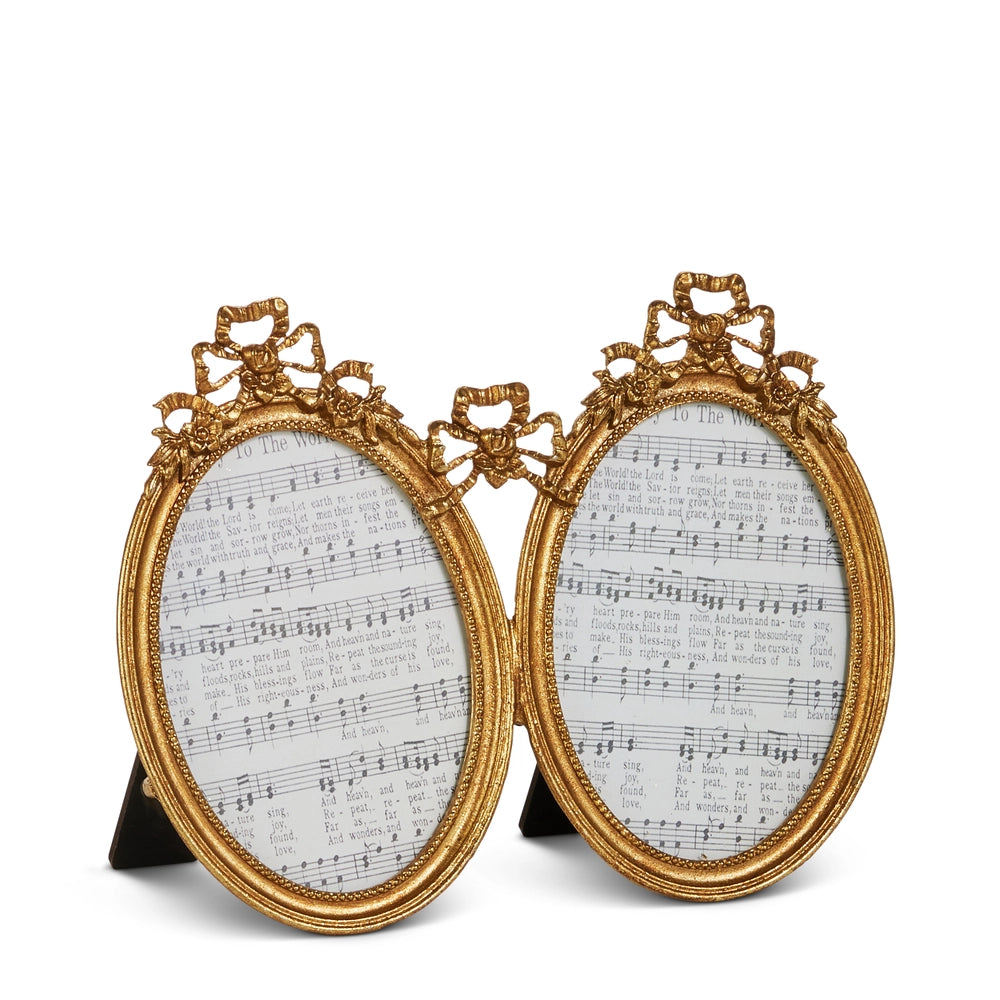 8" Bow Double Photo Frame
