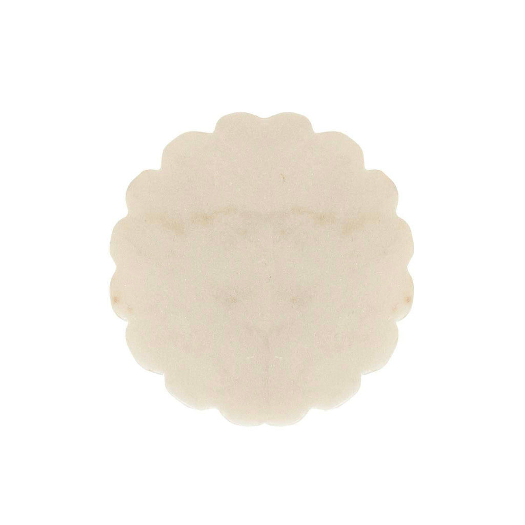 Emery Scallop Edge Set 4 Coaster Set Marble Jute Tie