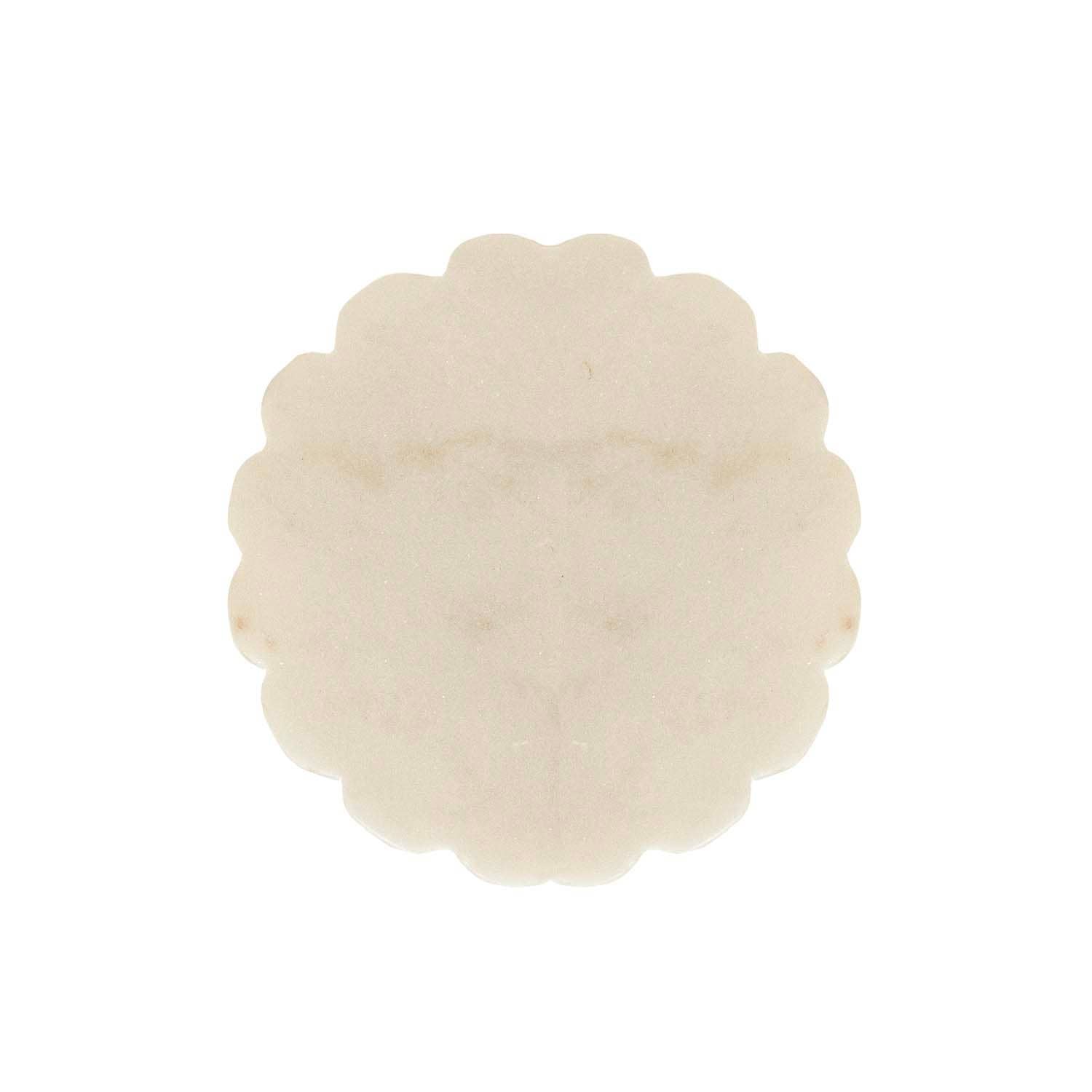 Emery Scallop Edge Set 4 Coaster Set Marble Jute Tie