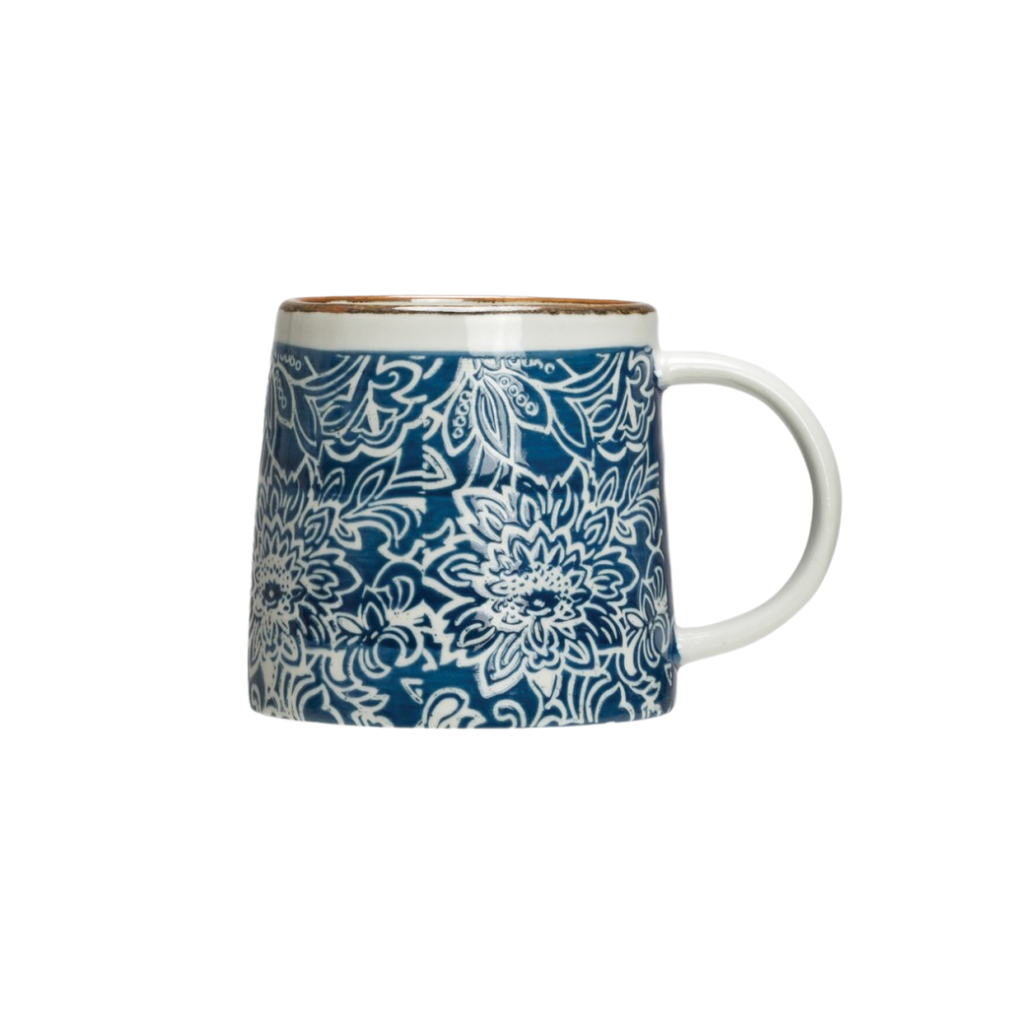 Blue & White Stoneware Mug