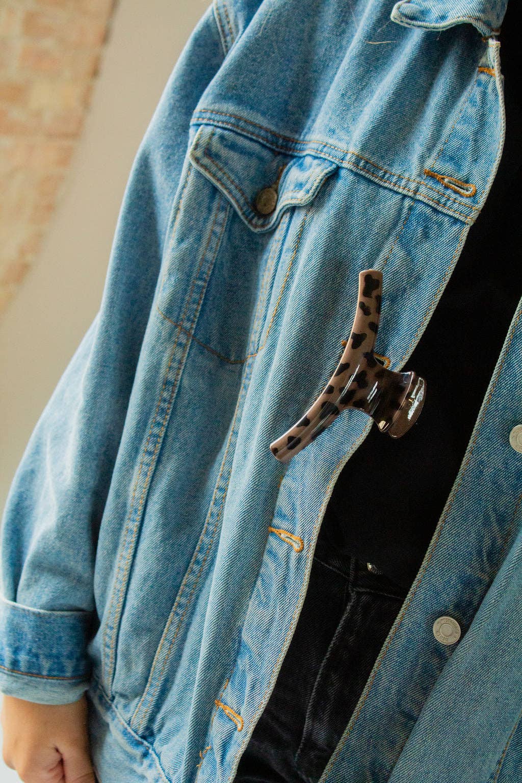 Skinny Leopard Claw Clip