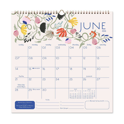 2026 Seedlings Garden Party 12 Month Classic Grid Calendar