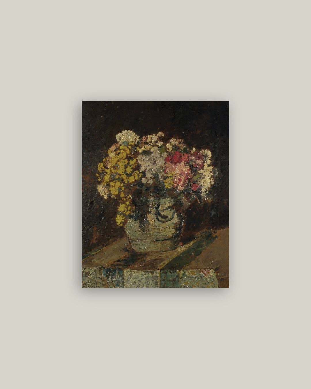 Vase of Pink and Yellow Flowers Artist Board