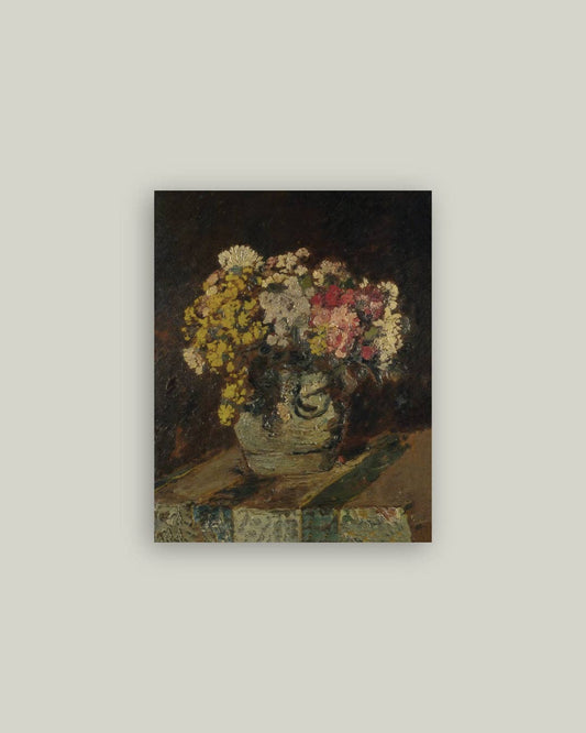 Vase of Pink and Yellow Flowers Artist Board