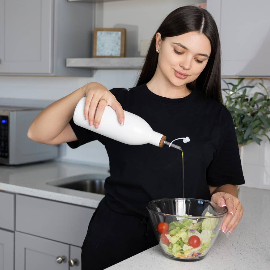 White Ceramic Oil Bottle