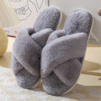 Faux Fur Criss Cross Slipper
