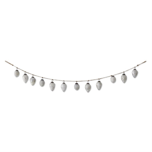 Whitewashed Mercury Glass  Ornament Garland
