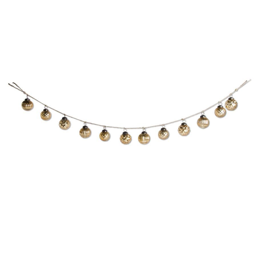 Gold Mercury Glass Ornament Garland