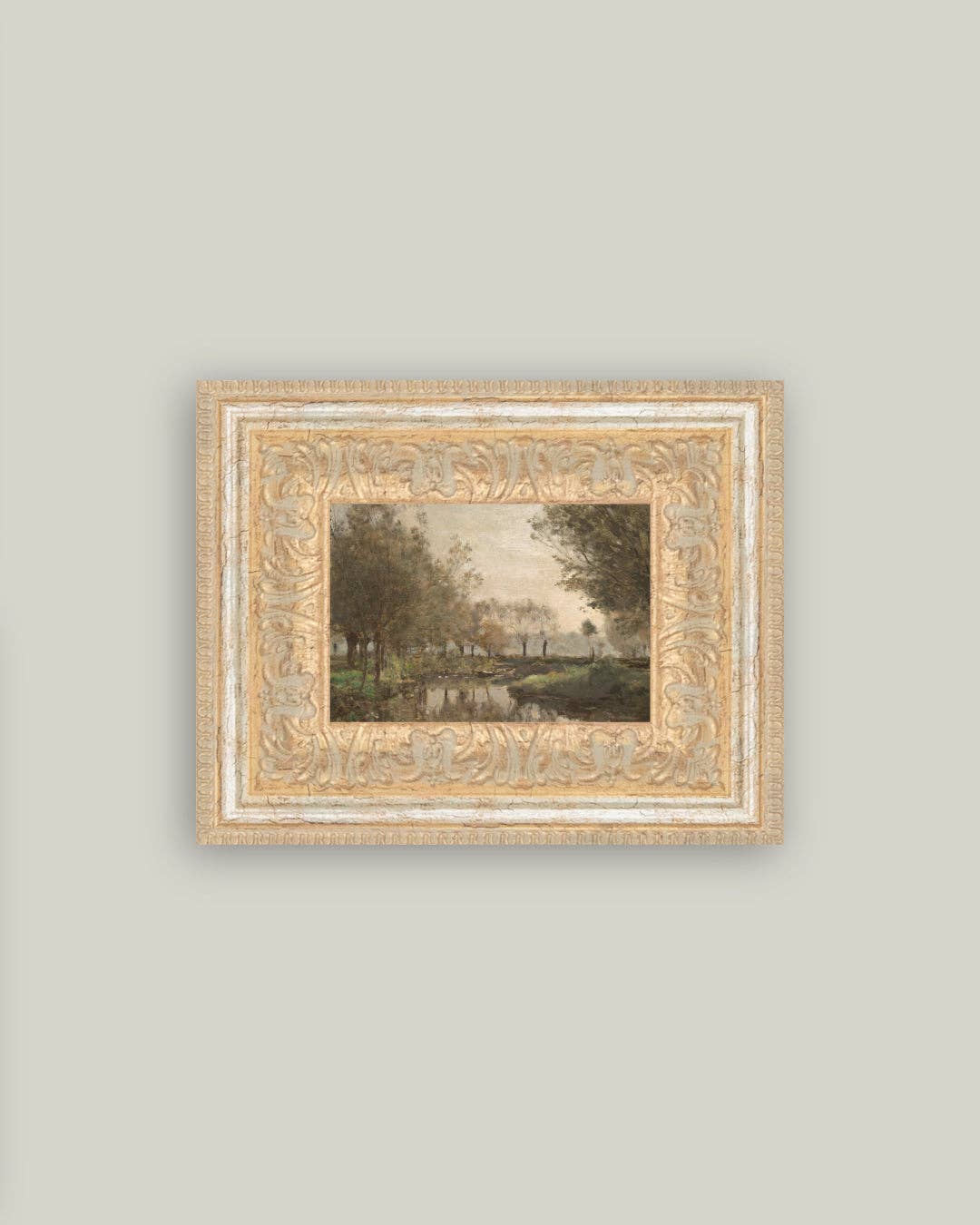 "The Creek" Framed Antique Art